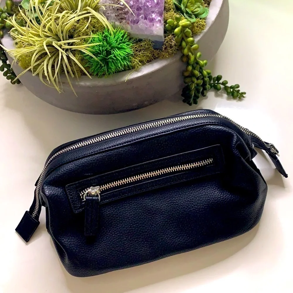 Calvin Klein pebble black travel Toiletry carry bag